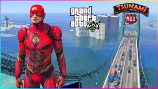 GTA 5 Superheros On Rescue Mission Tsunami Mod (GTA V Mods)