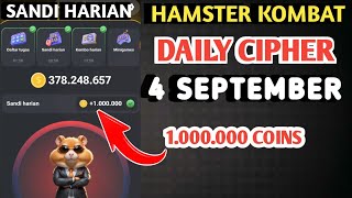 SANDI HARIAN HAMSTER KOMBAT HARI INI 4 SEPTEMBER 2024 | HAMSTER KOMBAT DAILY CIPHER TODAY CODE