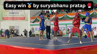 First fight of Surya Bhanu Pratap🥊 at 33rd senior national wushu championship 2024 Uttrakhand 💪🏻😎