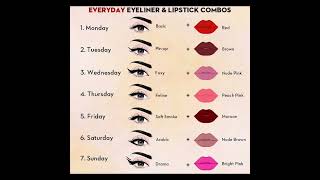 Everyday Eyeliner and Lipstick Combos!!! 💄❤️👀