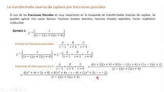 Transformada inversa de Laplace por fracciones parciales, ejemplo 1