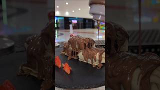 Nutella Chocolate Crepe Design #chocolatedesign #cake #crepe #design #shortvideo #shorts