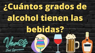 🥂¿Cuántos grados de alcohol tiene las bebidas? 🥃