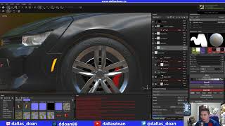 Substance Painter Texturing Side Lights of Camero