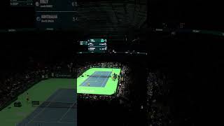 Davis Cup Finals 2024 - Alex de Minaur breaks rachet after matchpoint