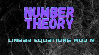 Linear equations mod n