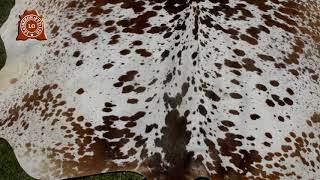 Speckled Brown White Cowhide Natural Leather ( 6 X 5 ft ) Same As Picture