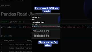 Pandas read json in a minute!! 🔥 #python #tutorial #pandasdataframe