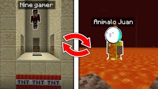 Minecraft pero nos CAMBIAMOS los LUGARES cada 5 MINUTOS | Ft. Anímalo Juan