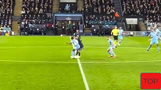 Messi nutmegs Raheem Sterling view from the stands