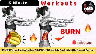 30-MIN Effective Standing Workout ( LOSE BELLY FAT and Get a Small Waist) | Flat Stomach Exercises