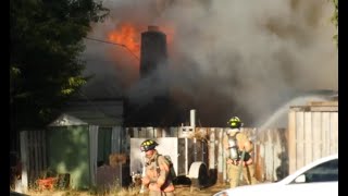 Two Alarm residential structure fire Salem, OR 9/2/15 Salem Fire Department fully involved flashover