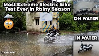 Most Extreme Electric Bike test ever in Rainy Season😱|Tork Kratos|RahulJangid #bike #electric #water