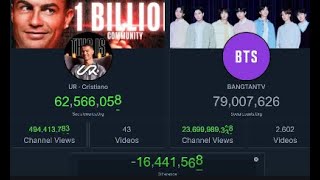 UR Cristiano  vs BTS  live subcount