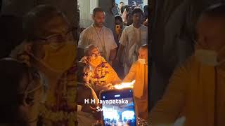 H H Jayapataka Swami Guru Maharaj in Mayapur ISKCON Temple West Bengal India