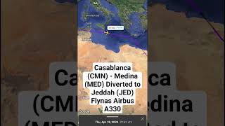 Casablanca (CMN) - Medina (MED) Diverted to Jeddah (JED) Flynas Airbus A330 #shorts