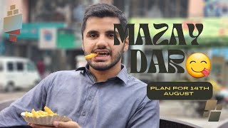 Nashta with friends || plan for 14th August |fry try ki chips try ki😁||3 din baad kapre change kiye🤣