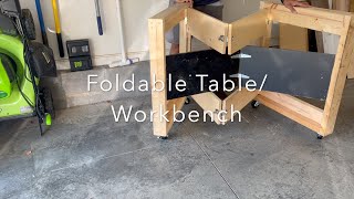 Foldable workbench Built by DesiDIYER with Worst possible skills - using 70%clearance & recycledwood