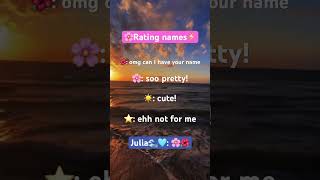 Rating names!⚡️☀️🌸 Julia! What name should I do next??🩵#fypシ #ratingnames #trend