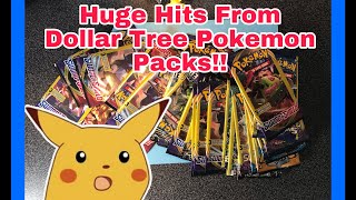 30 Pokémon Booster Packs from Dollar Tree! Huge Hits!!