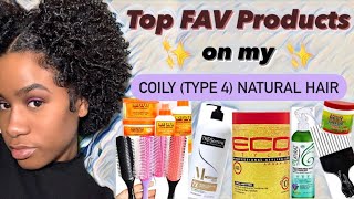 My Top FAV Products for my Kinky,Coily Natural Hair✨ (type 4a/4b) | @gabriellejanay  #naturalhair