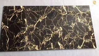 Springletile custom black porcelain tile decorative gold accent tile