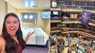 Embarkation Day on the Carnival Paradise! Room Tour, Ship Tour and Food!