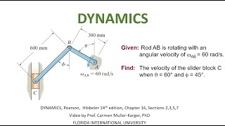 DYNAMICS, Example 16.3.5 Velocities and Acceleration of RB