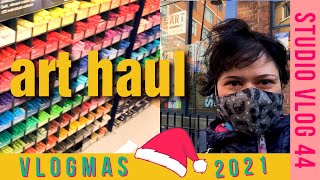 art supply haul VLOGMAS 🎄 STUDIO VLOG 44