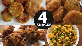 4 Simple Snack Recipes For Lockdown | Indian Lockdown Recipes | Easy Snack Recipes