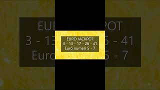 EURO JACKPOT Giocata per il 15 Ottobre