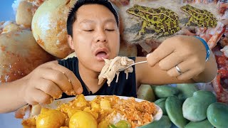 Frog Chutney, Eggs Curry// Mushroom Boil Yongchak Seeds// Naga Mukbang