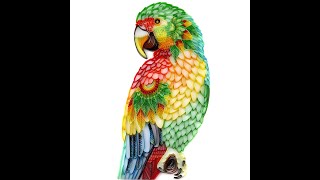 Paper Filigree painting Kit - Rainbow Parrot #gift #woogiftbox #Christmasgift #painting