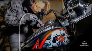 Harley-Davidson Road Glide mobile detailing | Hells Angels Bike | nano coating