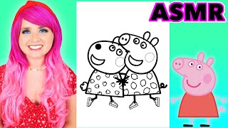 ASMR Coloring Peppa Pig & Suzy Sheep | Calming ASMR Coloring for Relaxation & Stress-Relief