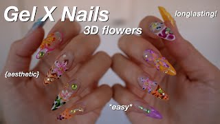 3D Flower Gel X Nails 💅🏼 Island Girl Nail Inspo 🌺