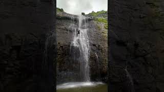 first time waterfall rappelling #mumbai #monsoon #trekking #waterfall #rappelling #adventure #viral