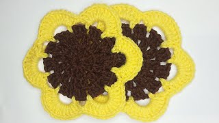 How to Crochet Sunflower Coaster