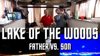 Lake of the Woods Part 2 Dueling Livescopes - Father vs. Son Fishing Challenge!