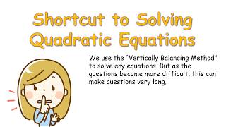 Shortcut to Solving Equations