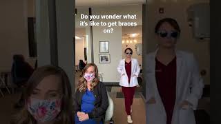 Ever wonder how braces get glued on?! Watch an orthodontist ! #orthodontist #braces #shorts