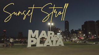 Golden Sunset Stroll in MAR DEL PLATA | Coastal Promenade to Plaza San Martín