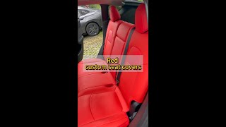 How do I install a Tesla Red Leather Rear Seat Cover? #follow #usa #america #freesoo