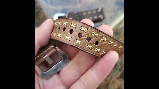 Handmade Watchbands Strap 22 24mm Italian Leather Accessories. V-43