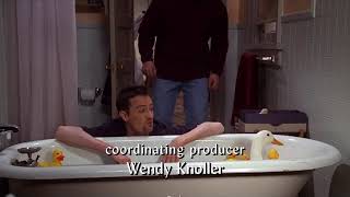 Chandler & Joey with the duck and chick | Friends