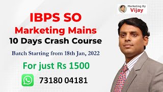 Prepare for IBPS SO Marketing Mains in just 10 Days I Dr Vijay Prakash Anand