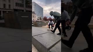 @ellisfrost8646 in Notts Market Square recently w/ a tre out the fountain. #skateboarding