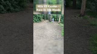 Milo VS Kayden - Race In The Woods #shorts #race #dogs #fyp