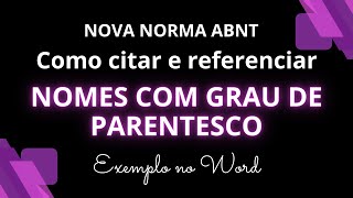 Nova Norma ABNT: Como Citar e Referenciar Nome com Grau de Parentesco (Júnior, Neto...) – Exemplos.