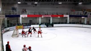 Vili Saarijarvi, Patrick McCarron, David Pope, and Jack Adams Cross Ice Drill